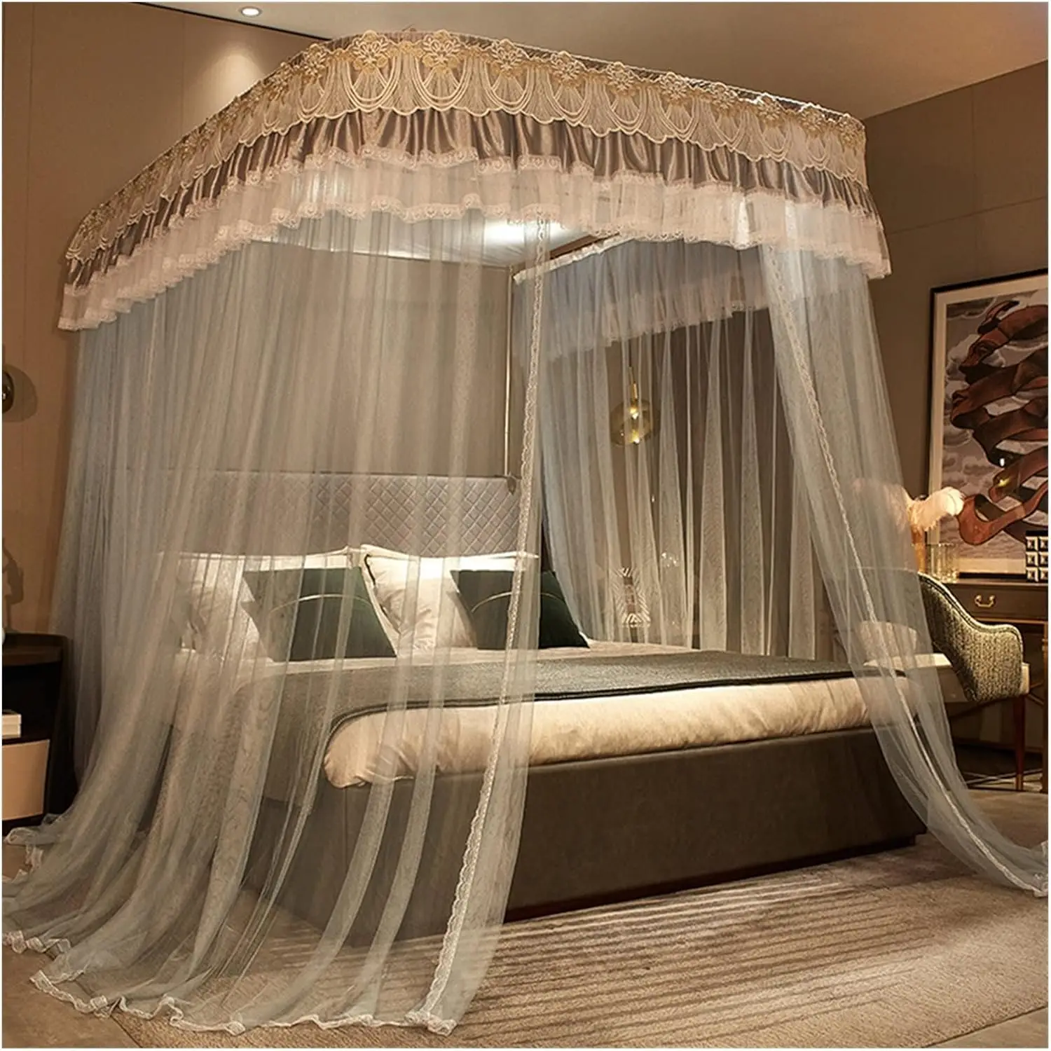 Bedding - Mosquito Net Three Side Openings Post