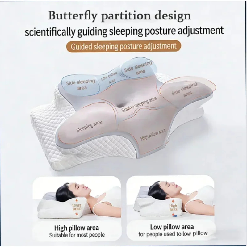 Memory Foam Orthopedic Pillow Neck Pain - Breathable Cooling Memory Foam Cervical Bed