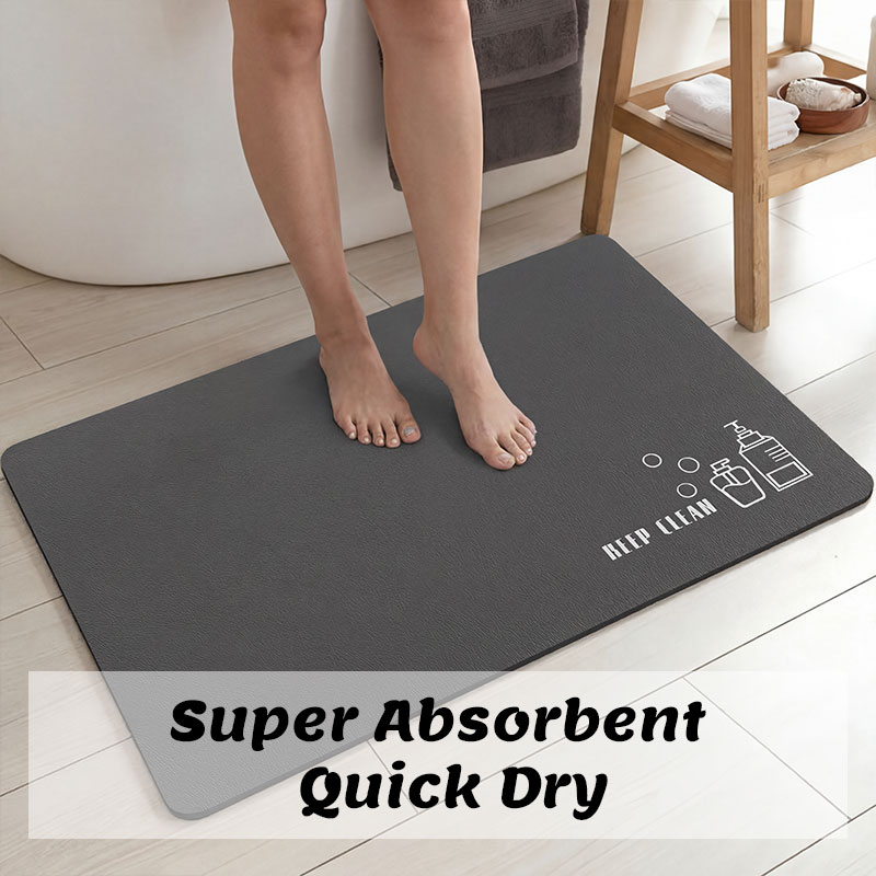 Quick Dry Diatomite Bath Mat - Diatomite Bath Mat Bathroom Absorbent Non-Slip