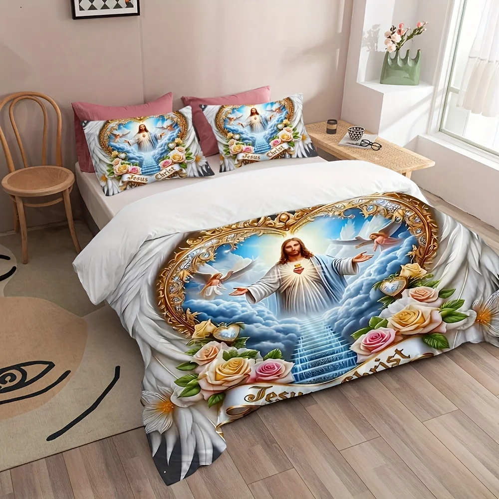 Sacred Devotion Wings Cross Fl - огляд і ціна Duvet Cover Sets With Zipper