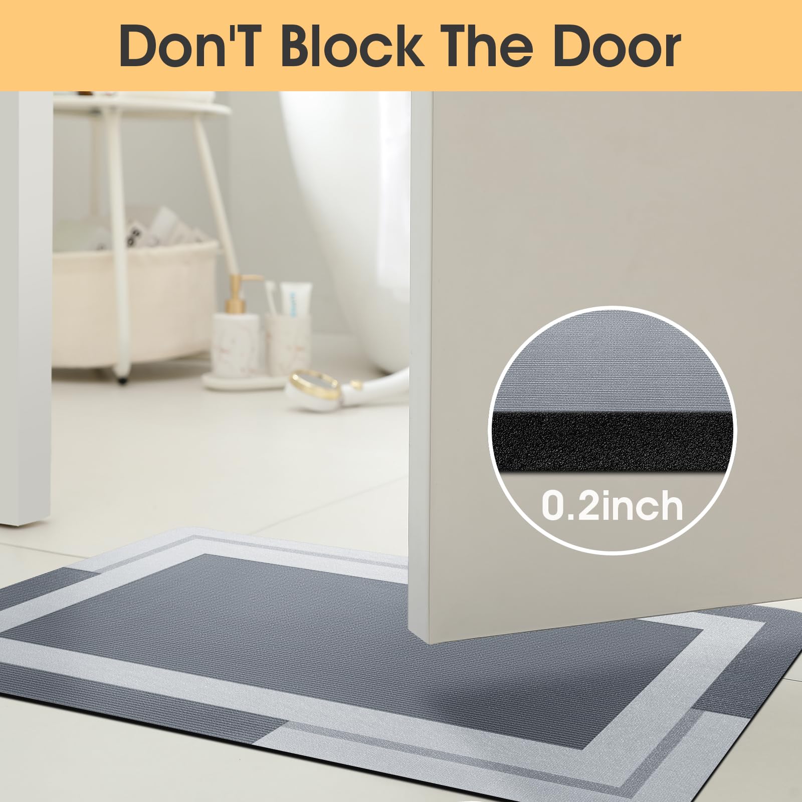 VIKAMA Bathroom Runner Rug wit - огляд і ціна Quick Dry Diatomite Bath Mat