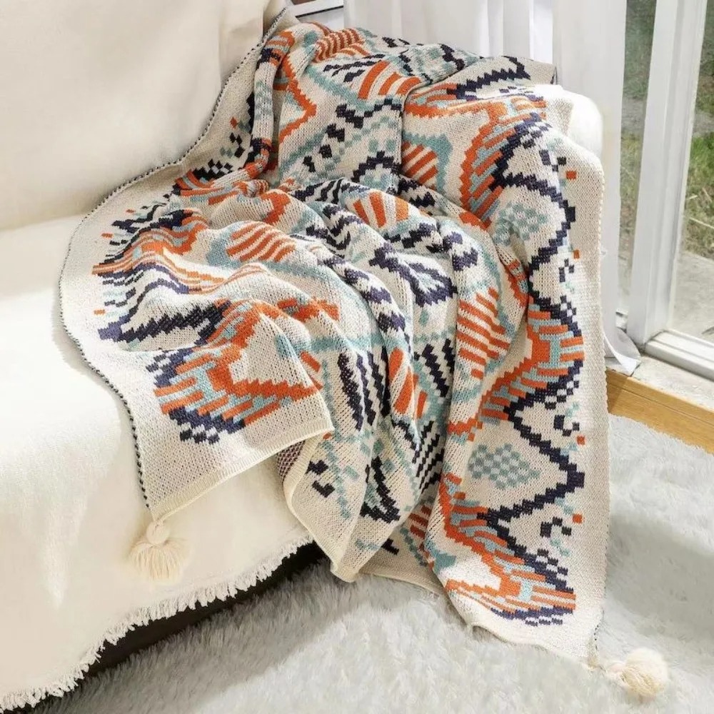 Vintage Chunky Knit Boho Throw - огляд і ціна Boho Throw Blanket Fringe
