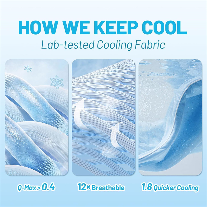 Cooling Bed Fitted Sheet Ice‑C - огляд і ціна Fitted Bed Sheets Deep Pocket