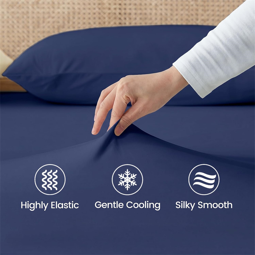 Cooling Bed Fitted Sheet Ice‑C - огляд і ціна Fitted Bed Sheets Deep Pocket