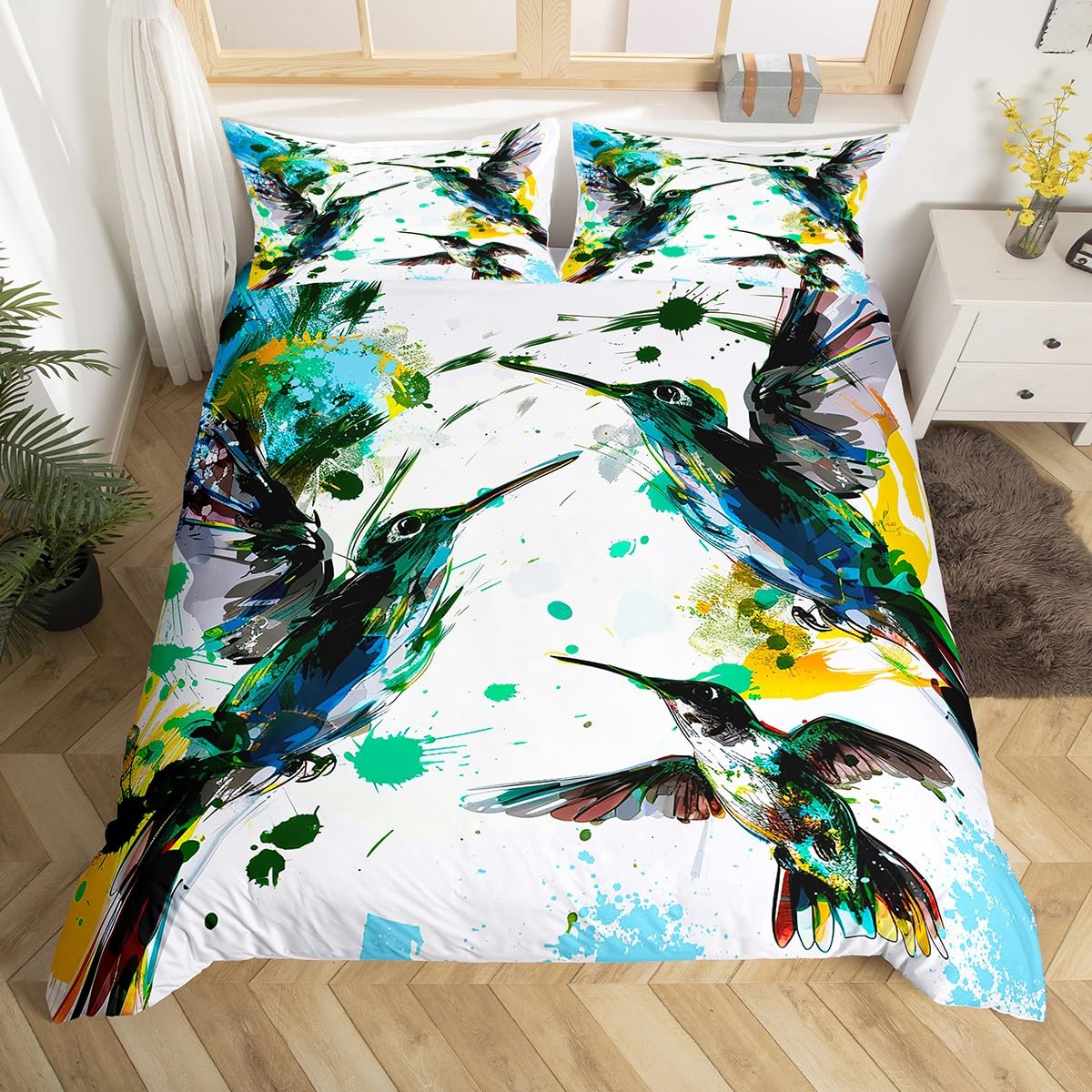 Hummingbird Bedding Set Luxury - огляд і ціна Aesthetic Floral Duvet Cover