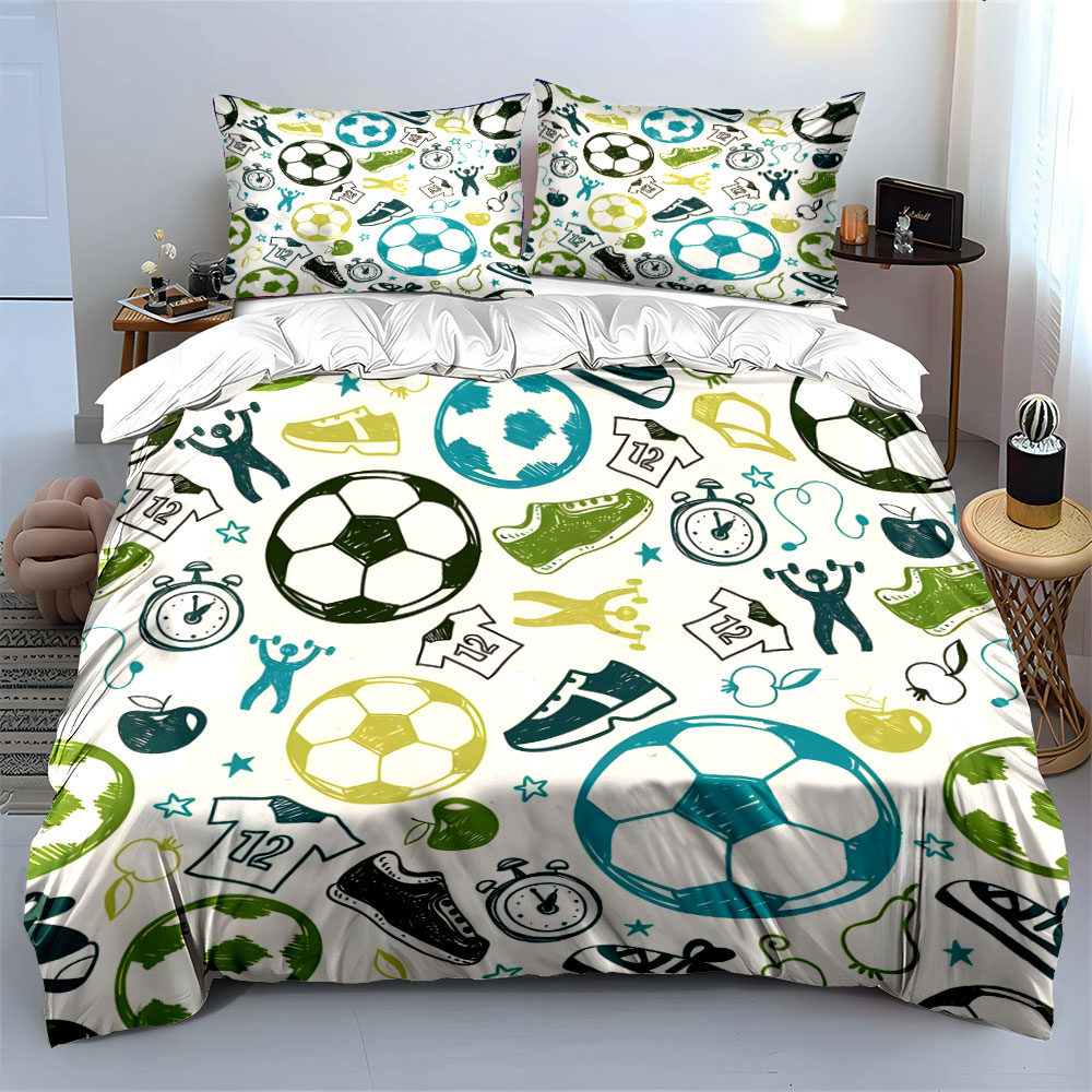 Sports-themed Doodle cartoon P - огляд і ціна Duvet Cover Sets With Zipper