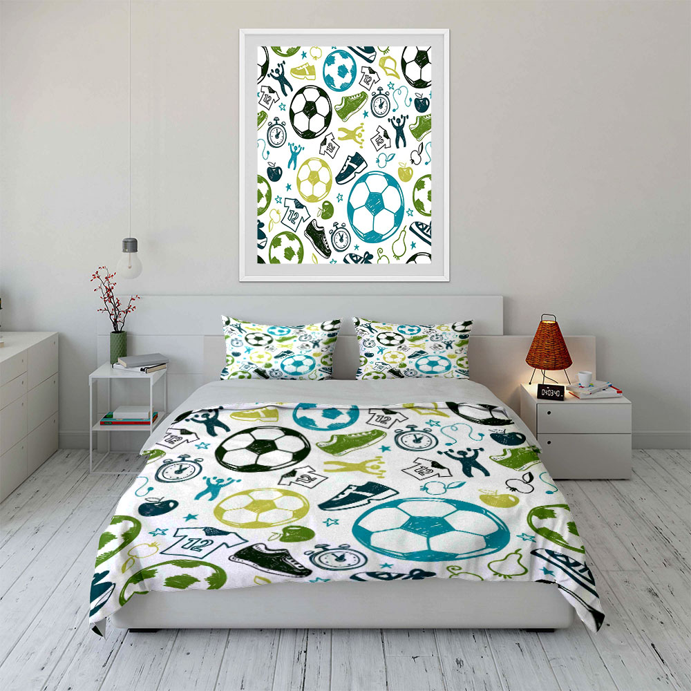 Sports-themed Doodle cartoon P - огляд і ціна Duvet Cover Sets With Zipper