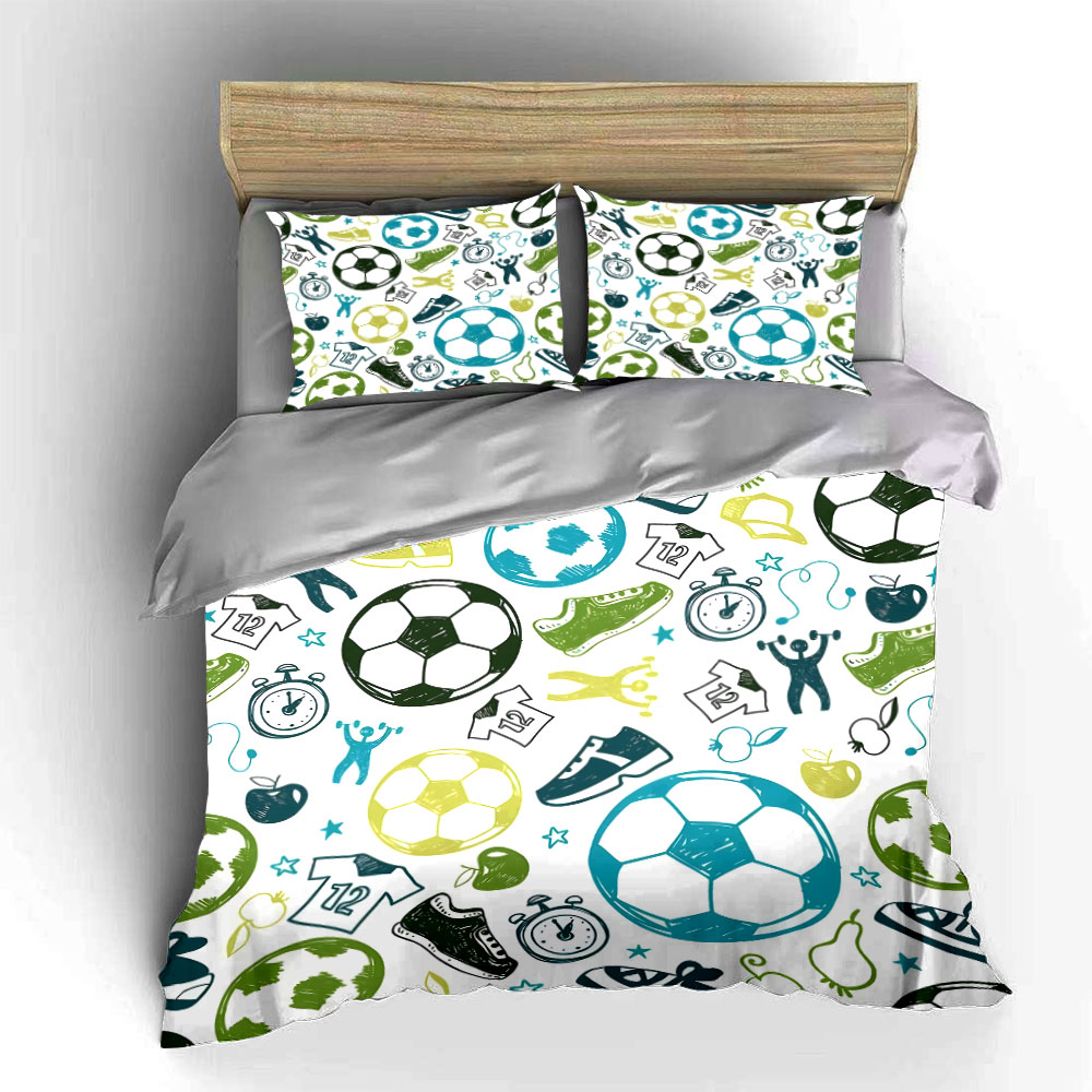 Sports-themed Doodle cartoon P - огляд і ціна Duvet Cover Sets With Zipper