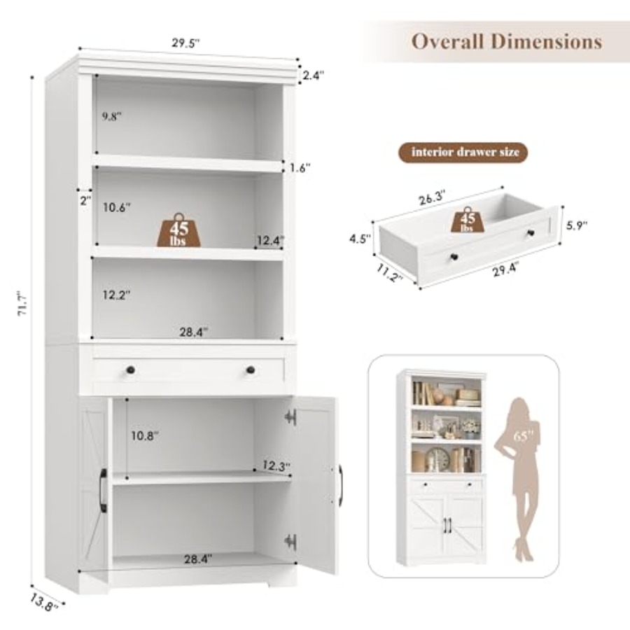 72H Bookshelf with Storage for - огляд і ціна Storage & Organization