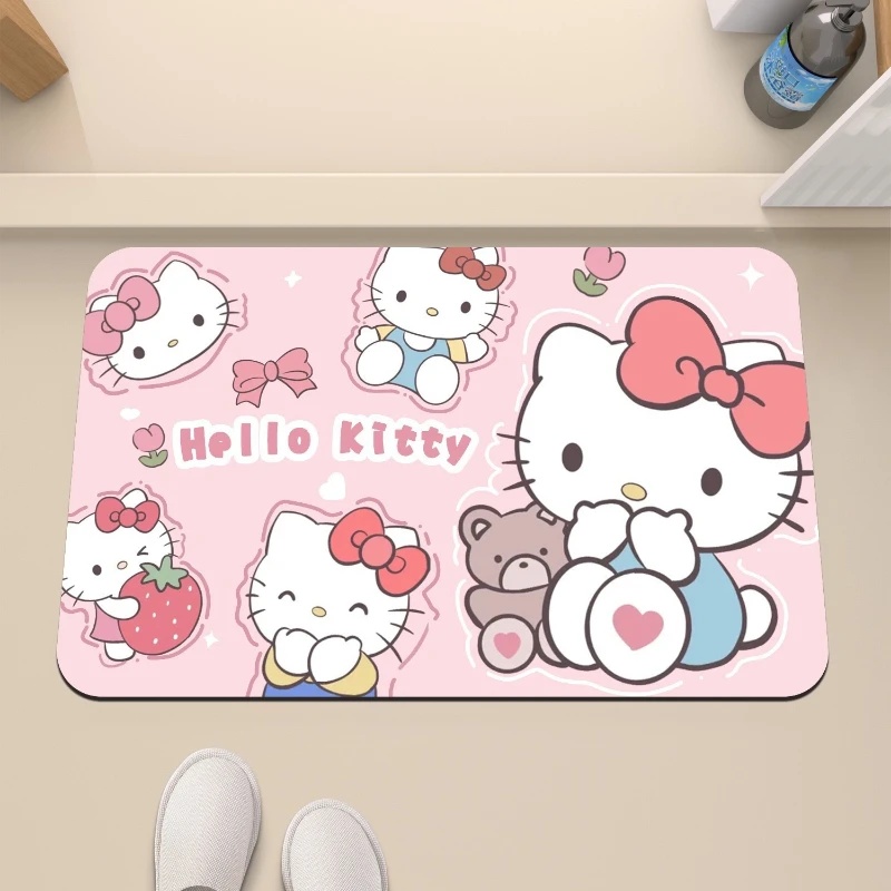 Hello Kitty Strawberry & Bear  - огляд і ціна Quick Dry Diatomite Bath Mat