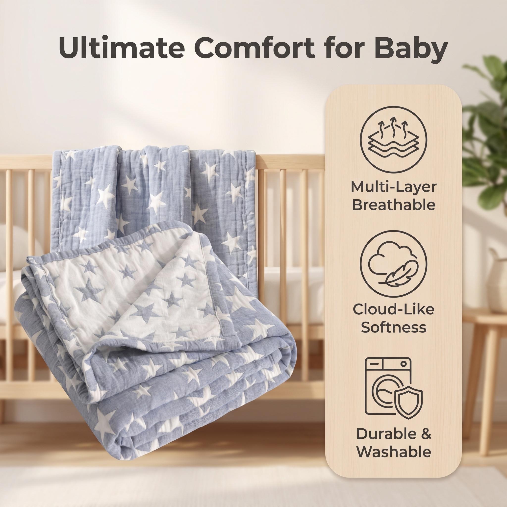 3-Layer Cotton Muslin Throw Bl - огляд і ціна Muslin Cotton Bedspread
