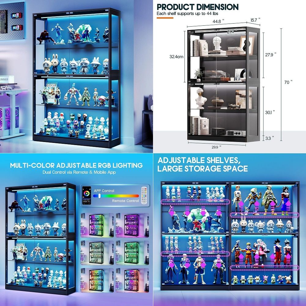 Cabinet with LED Light Strips, - огляд і ціна Lighting