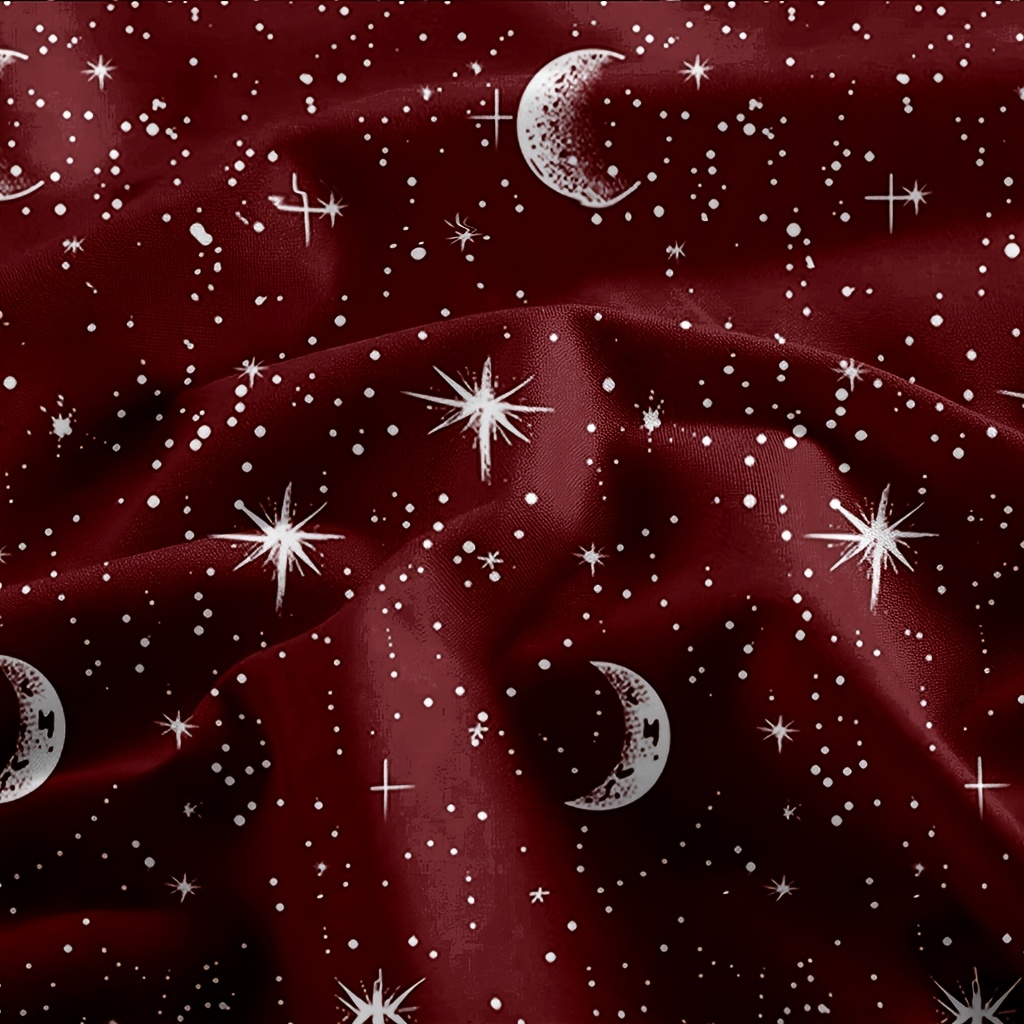 4Pcs Red Moon And Star Print M - огляд і ціна Fitted Bed Sheets Deep Pocket