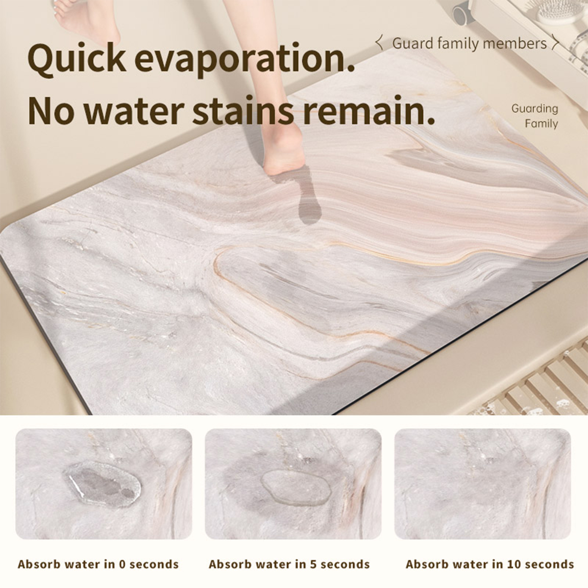 Diatomaceous Earth Bath Mat Ba - огляд і ціна Quick Dry Diatomite Bath Mat