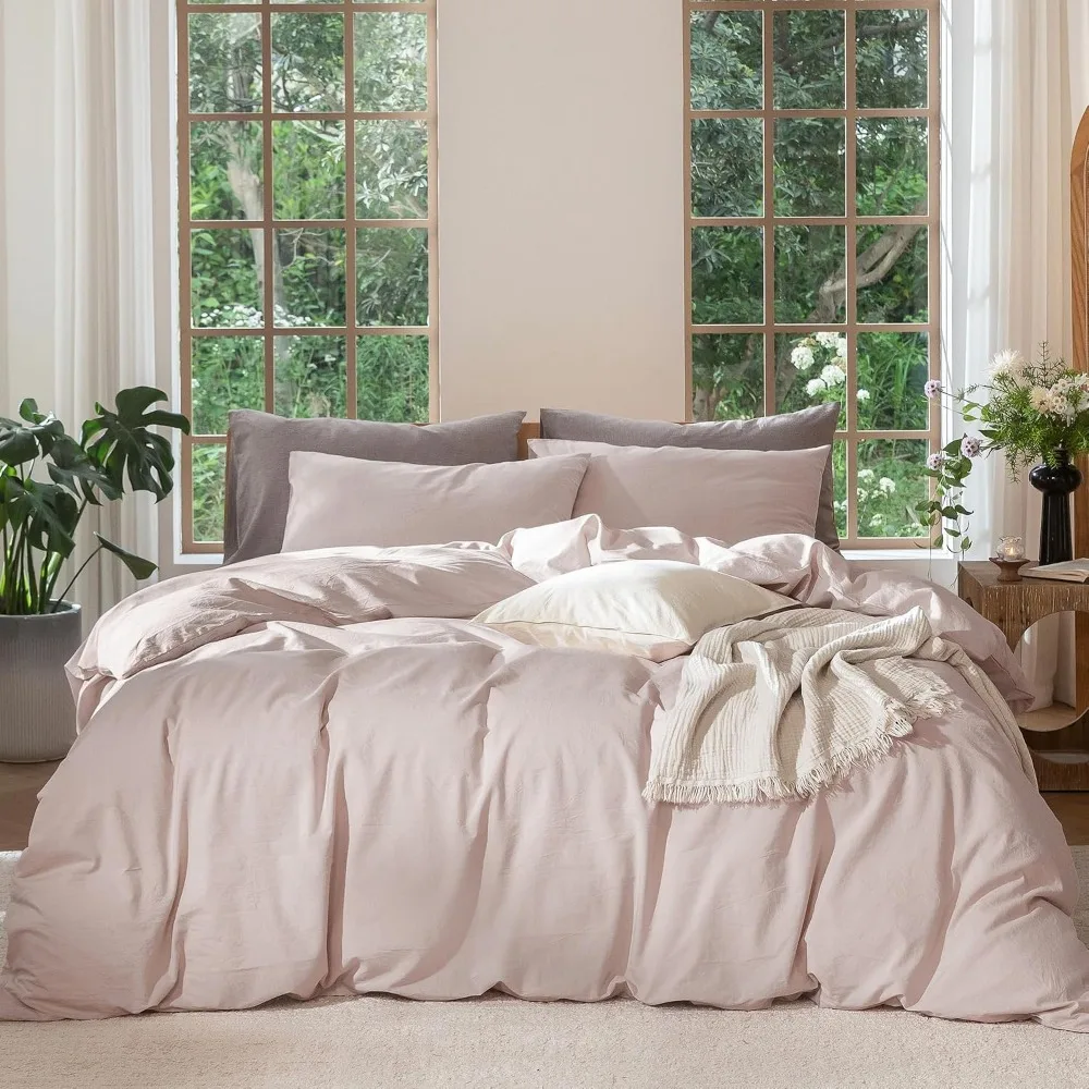 Duvet Cover Set 100% Washed Co - огляд і ціна Duvet Cover Sets With Zipper