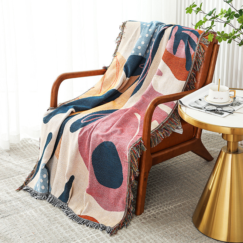 Boho Abstract Botanical Jacqua - огляд і ціна Boho Throw Blanket Fringe