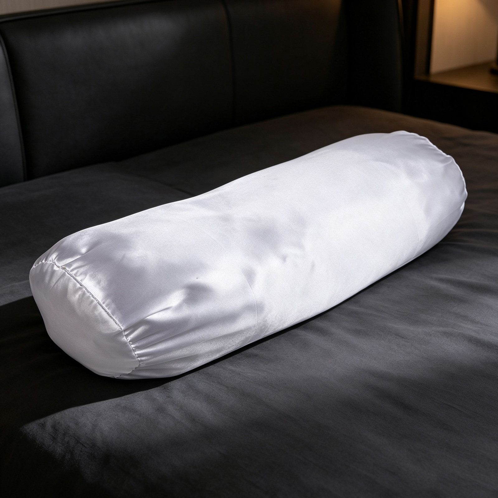 White Satin Neck Roll Pillow C - огляд і ціна Satin Silk Pillowcase Hair Skin