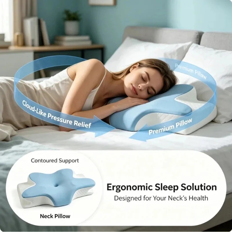 Breathable Cooling Memory Foam - огляд і ціна Memory Foam Orthopedic Pillow Neck Pain