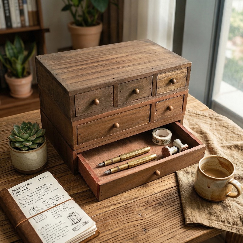 Wooden Desktop Storage Box Mon - огляд і ціна Storage & Organization
