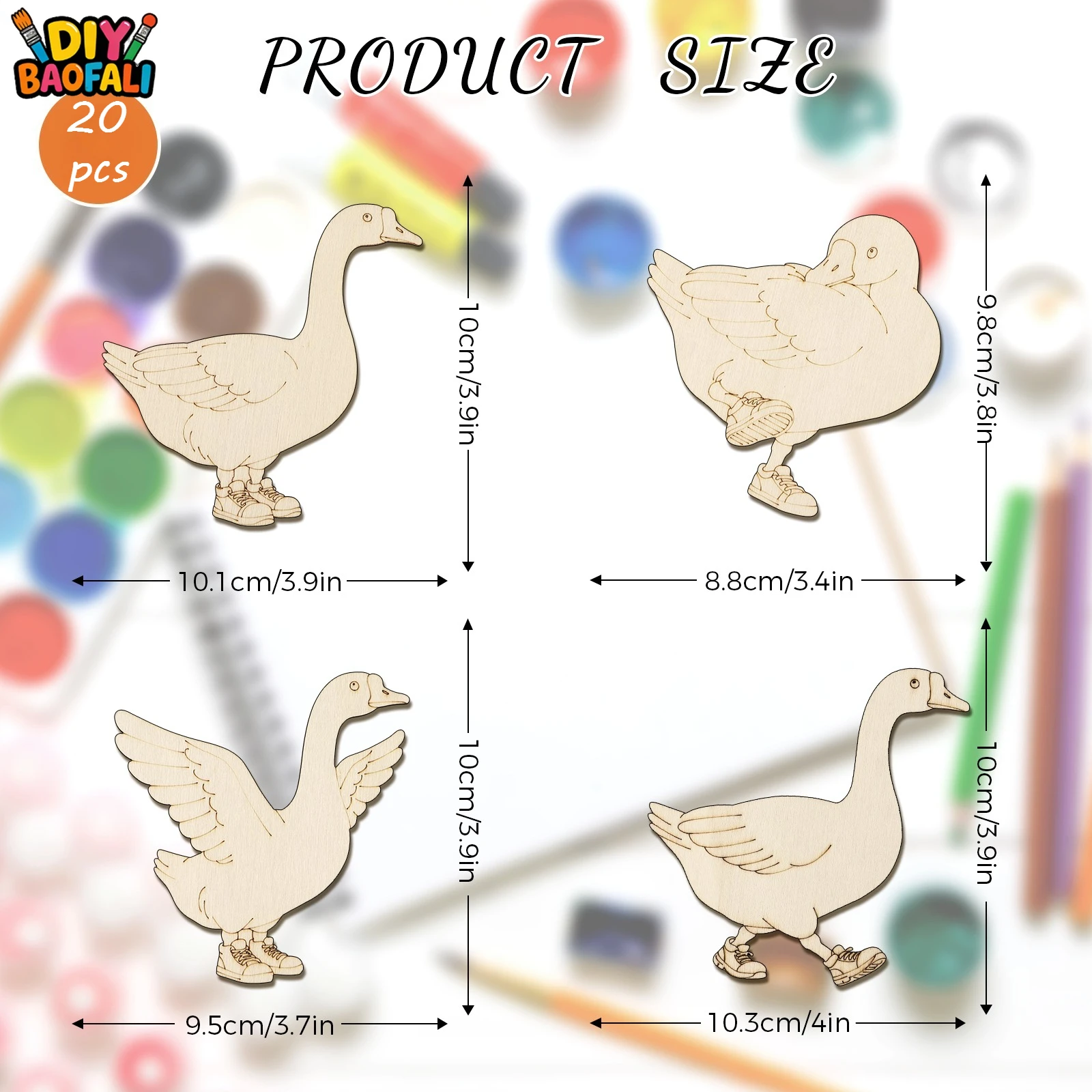 20pcs Unfinished Wooden Craft  - огляд і ціна Home Decor